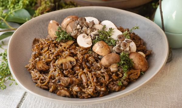Arroz espanhol de cogumelos