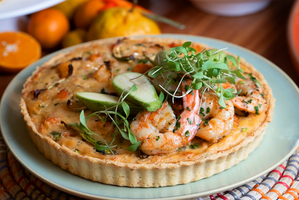 Quiche de zucchini com camarão