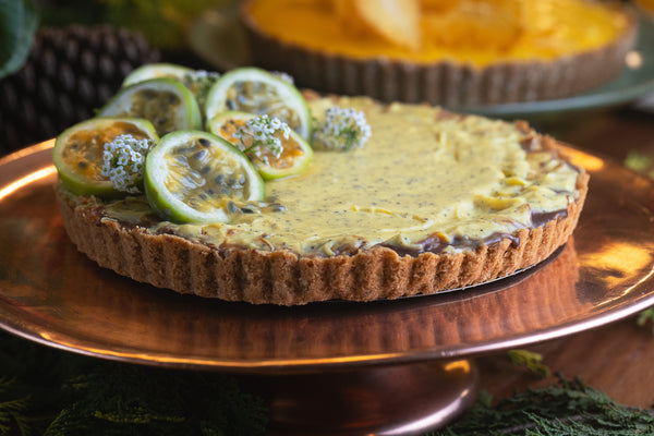 Crostata de caramelo salgado e maracujá