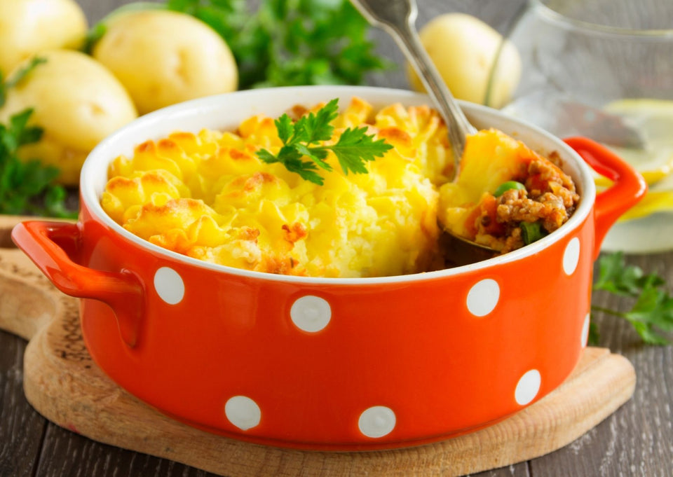 Escondidinho de pernil com parmesão
