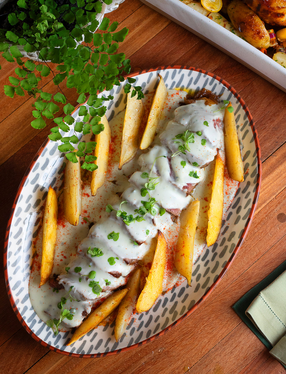 Escalope de filé ao molho blue cheese