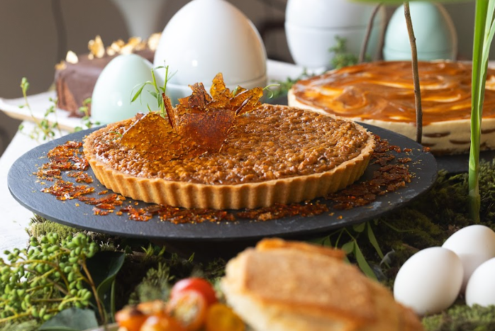 Torta de nozes e caramelo salgado