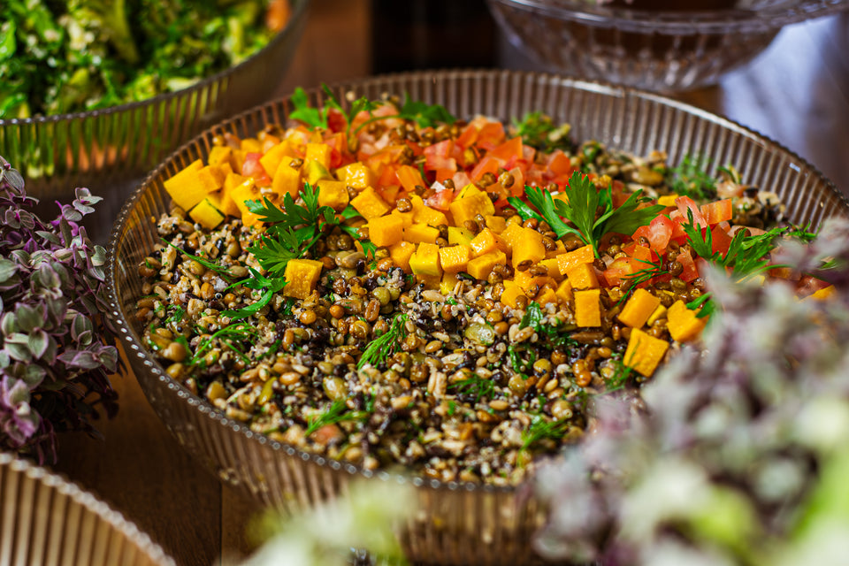 Salada de grãos com lentilha