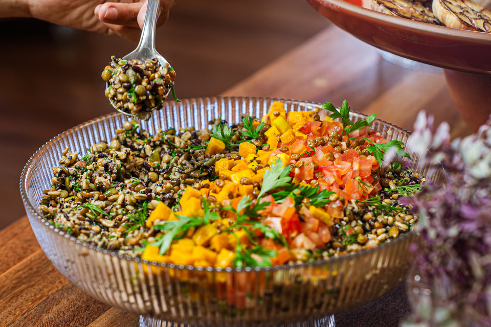 Salada de grãos com lentilha