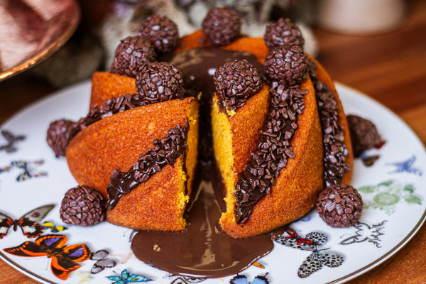 Bolo de cenoura com brigadeiro