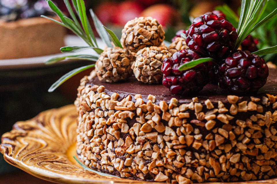 Torta arca de Noé com creme de avelãs, castanha de cajú e chocolate