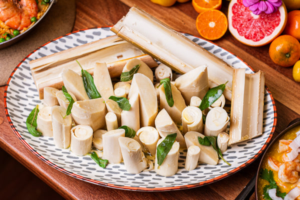 Palmito pupunha assado com flor de sal e azeite
