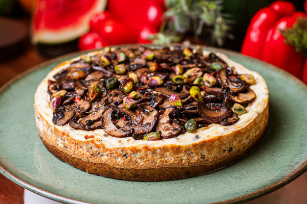 Cheesecake salgado de cogumelos