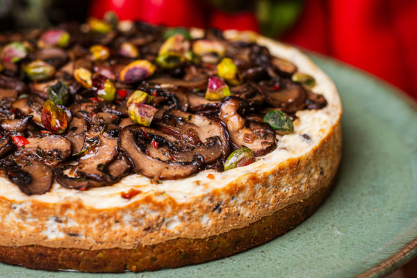 Cheesecake salgado de cogumelos