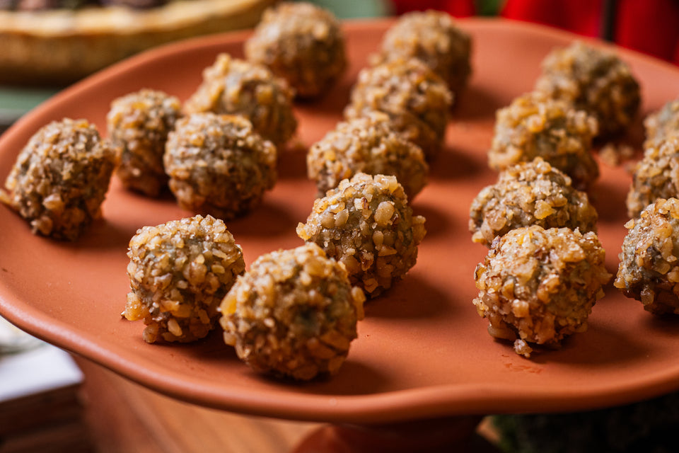 Bombom de uva com gorgonzola e nozes