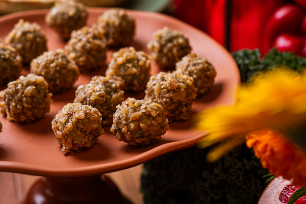 Bombom de uva com gorgonzola e nozes