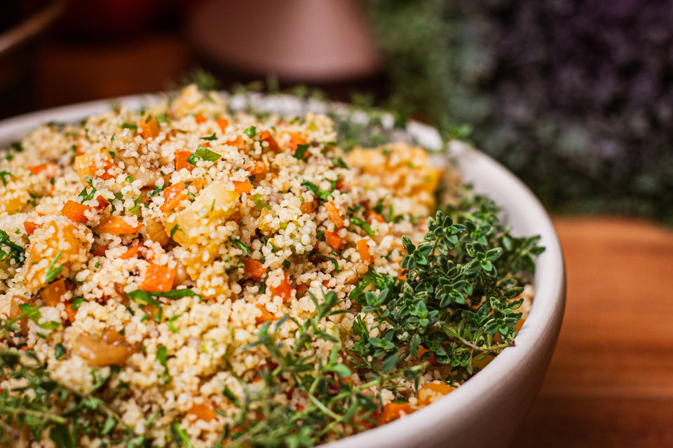 Cuscuz marroquino com zucchini e amêndoas