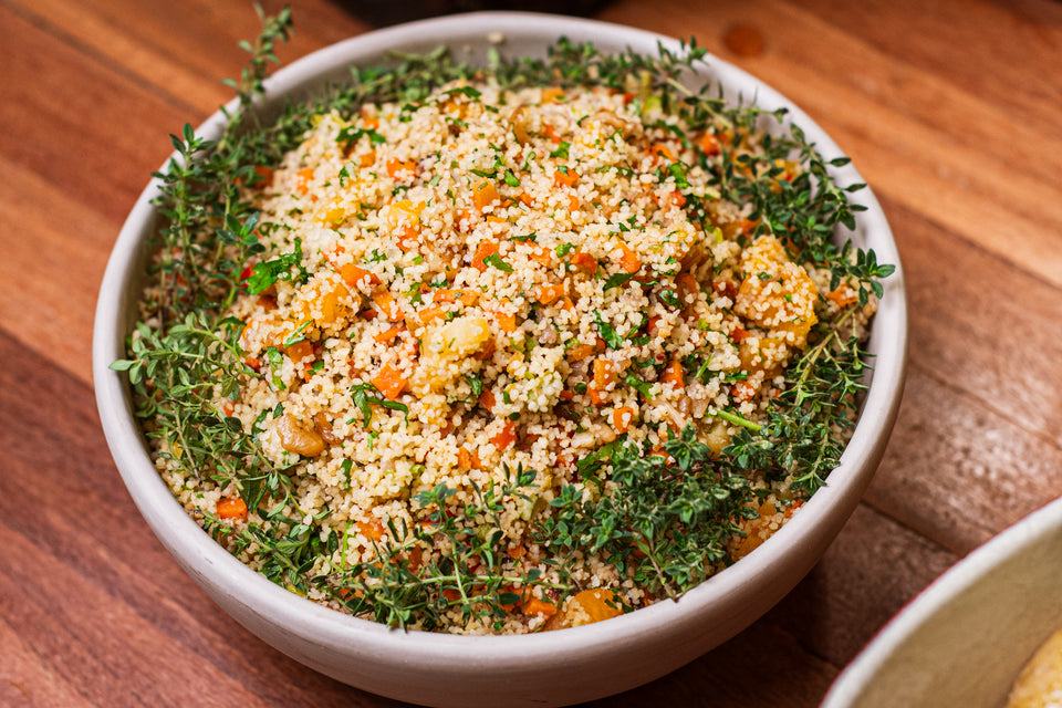 Cuscuz marroquino com zucchini e amêndoas
