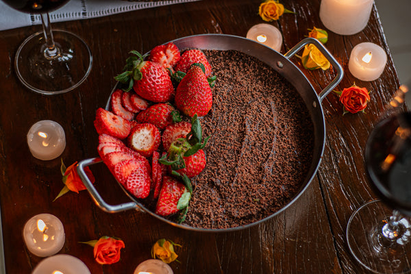 Brigadeiro de chocolate belga com morango