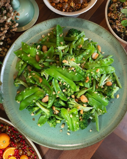 Seleção de vegetais verdes da estação