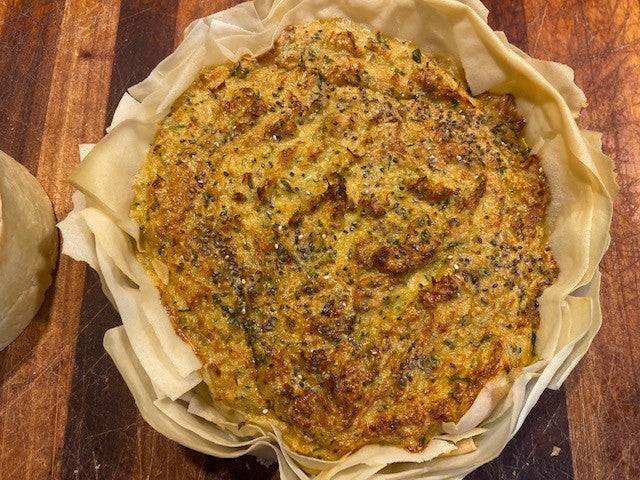 Torta folhada de bacalhau